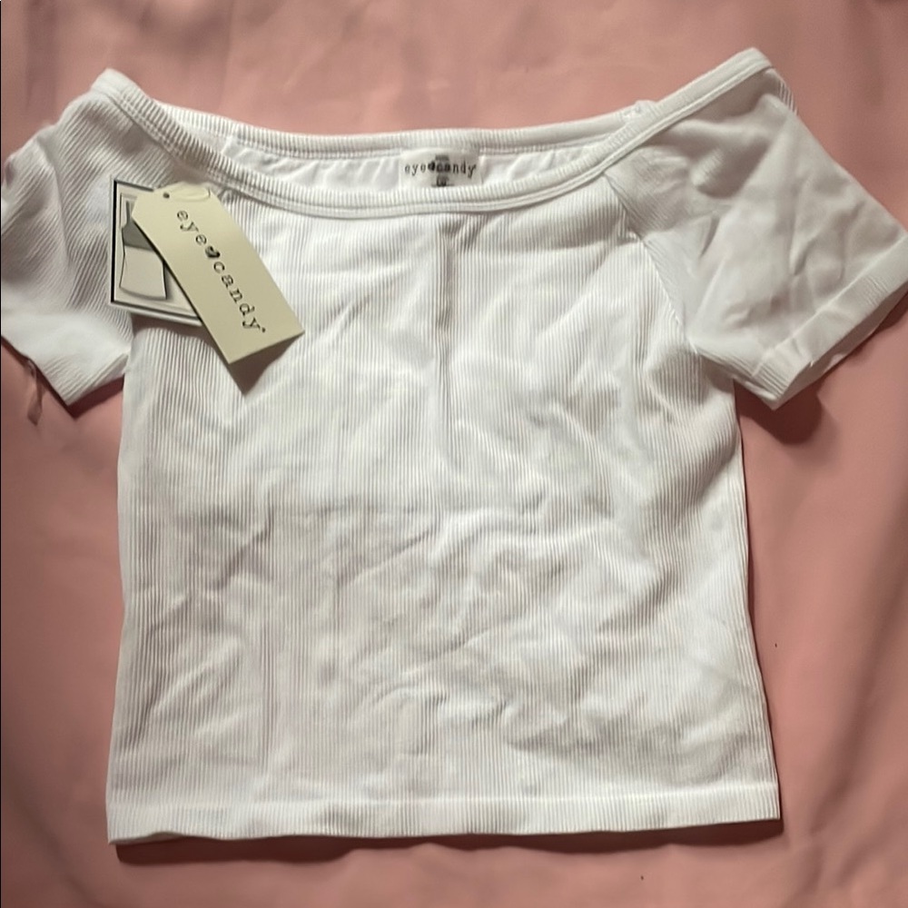 Eye Candy White Off-Shoulder Top